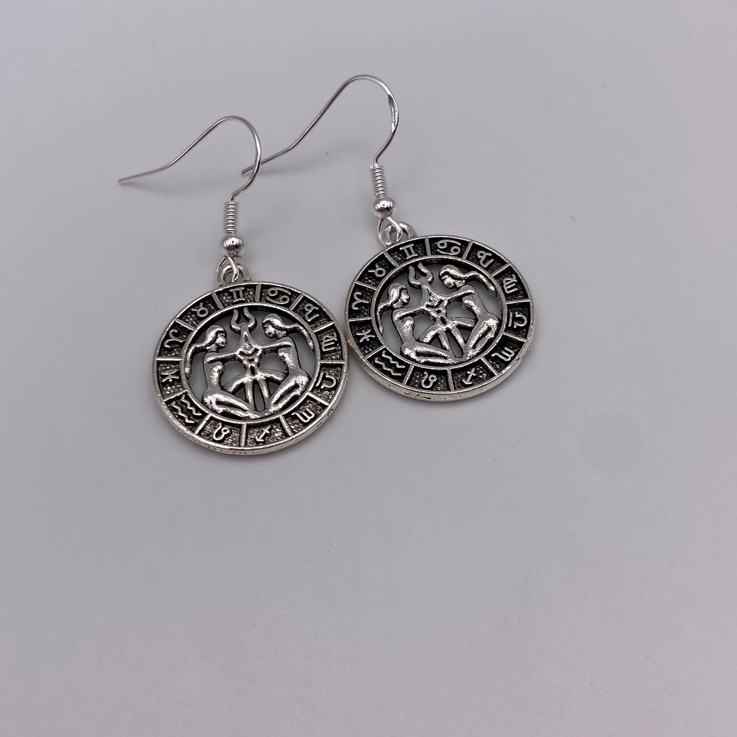 Silver Image Star Sign Earrings