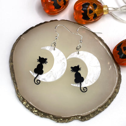Moon Cat Earrings