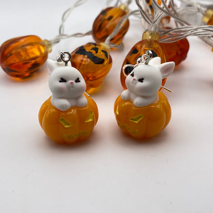 Pumpkin Bunny Rabbit Earrings