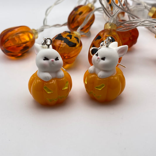 Pumpkin Bunny Rabbit Earrings