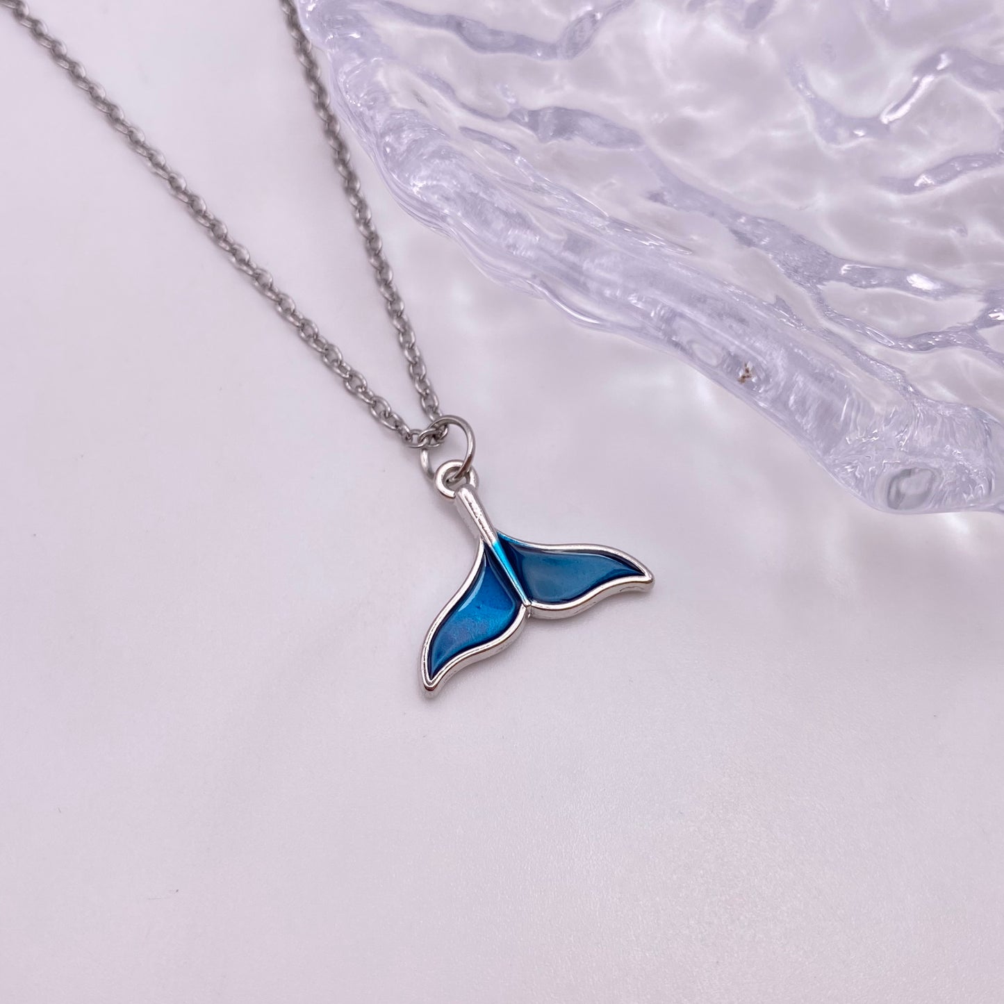 Blue Whale Tail Fin Necklace
