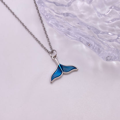 Blue Whale Tail Fin Necklace