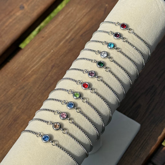 Silver Birthstones Bracelet
