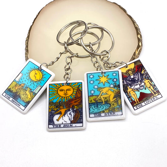 Colourful Tarot Card Keyrings