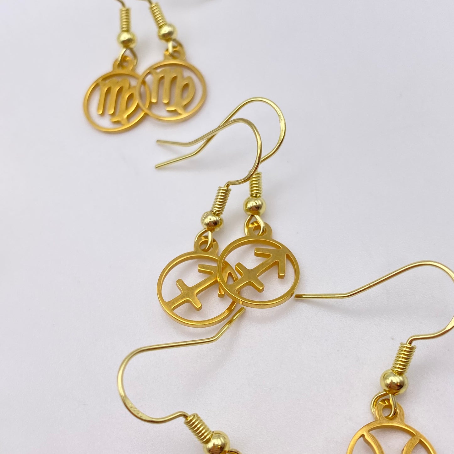 Gold Hollow Star Sign Earrings