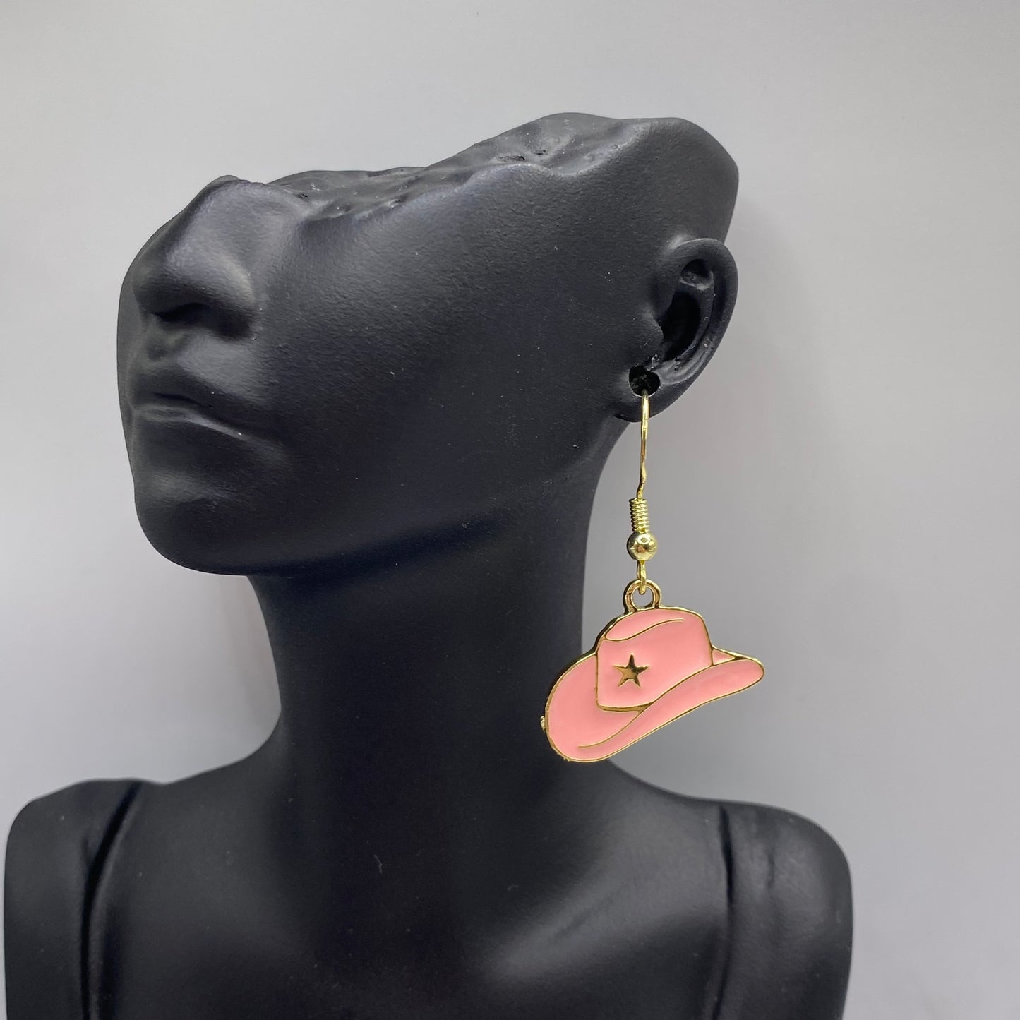 Pink Cowboy Hat Earrings