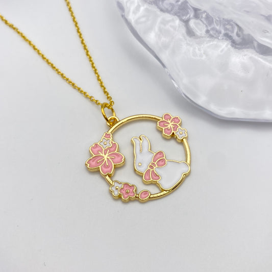 Bunny Rabbit Wreath Necklace