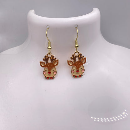 Small Reindeer Face Earrings