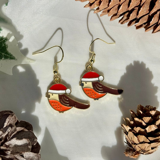 Santa Robin Earrings
