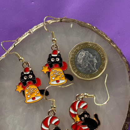 Christmas Cat Earrings
