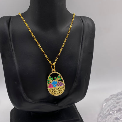 Easter Egg Basket Necklace