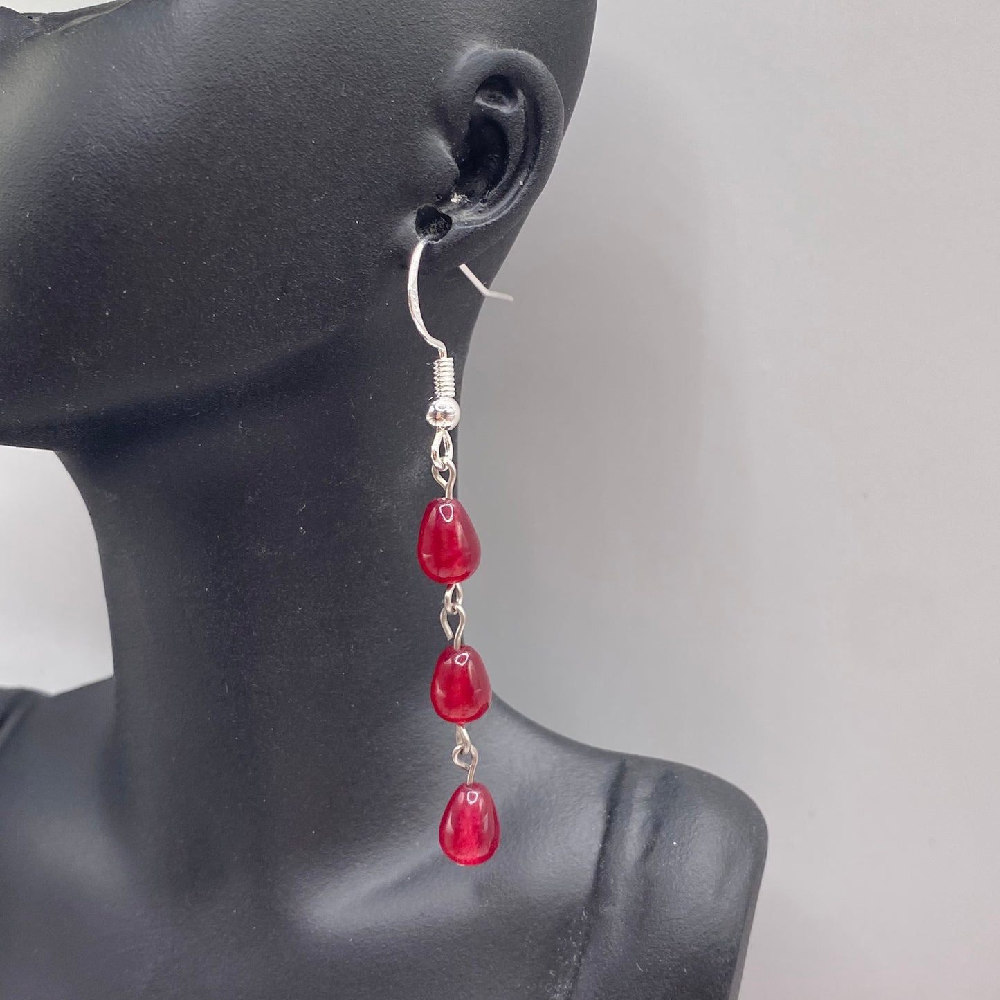 Blood Drop Bead Earrings