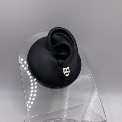 Comedy and Tragedy Theatre Mask Stud Earrings