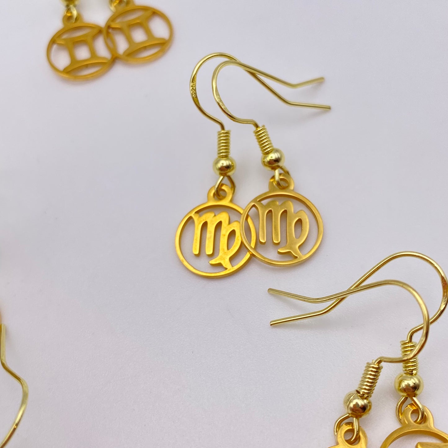 Gold Hollow Star Sign Earrings