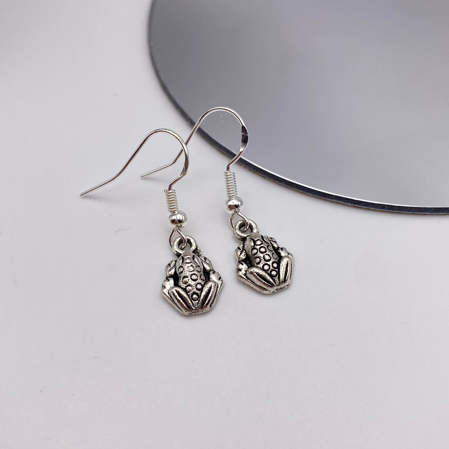 Silver Frog Earrings