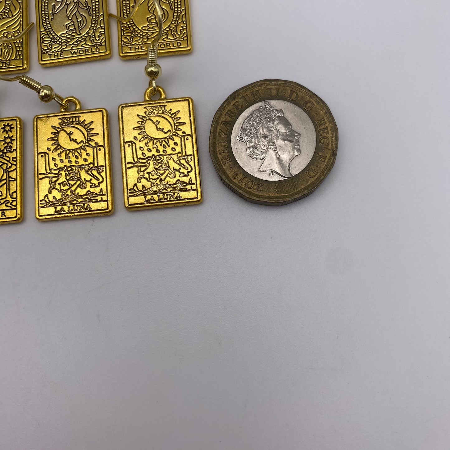 Gold Image Tarot Card Earrings