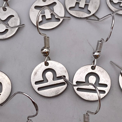 Silver Solid Star Sign Earrings
