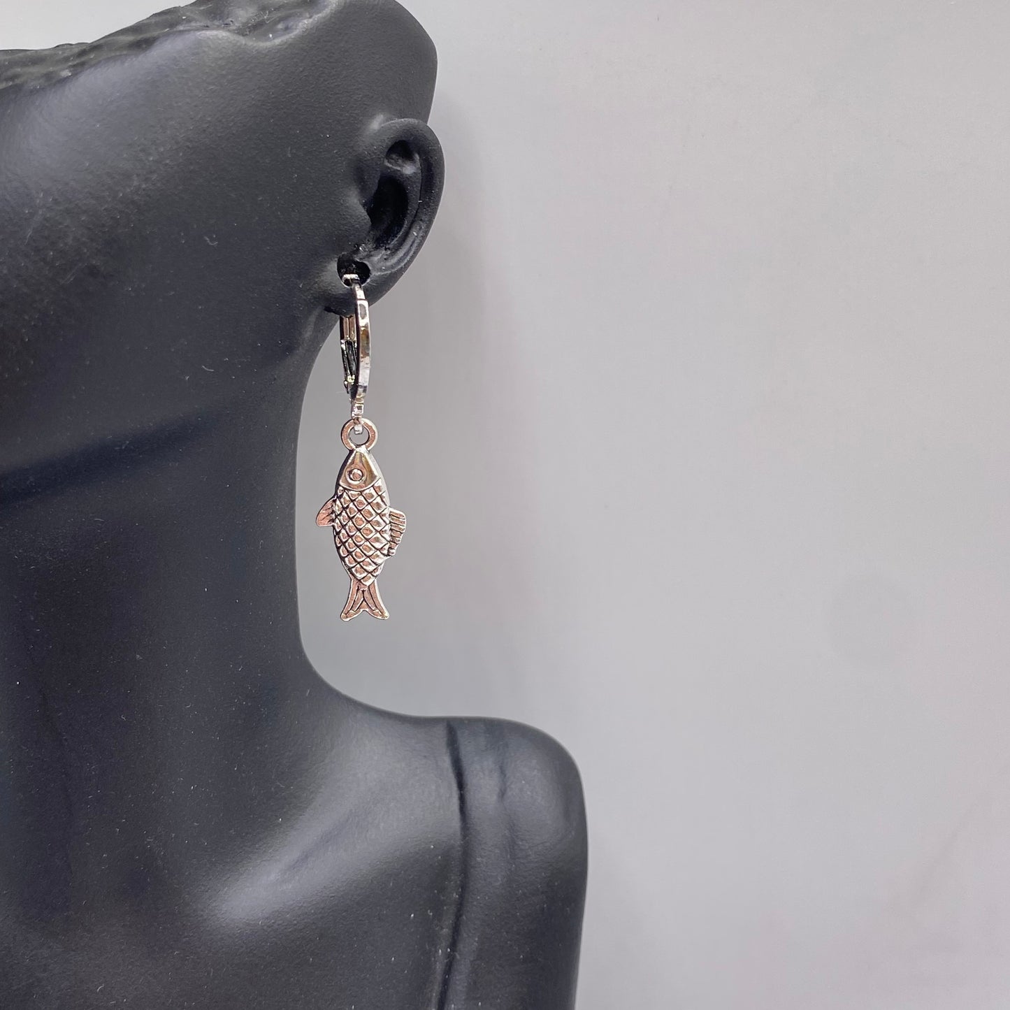 Silver Fish Huggie Hoop Earrings