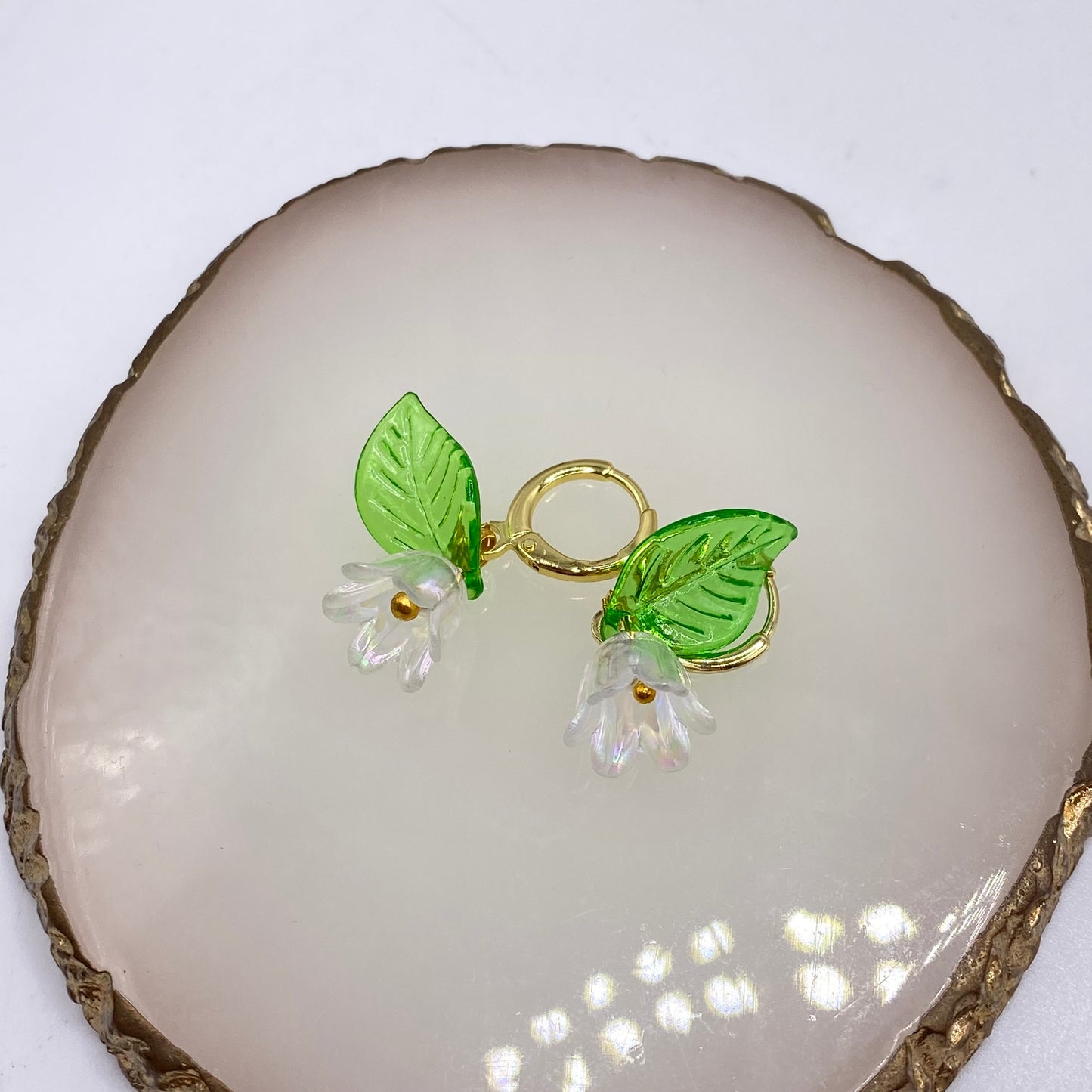Colourful Flower Tulip Huggie Hoop Earrings