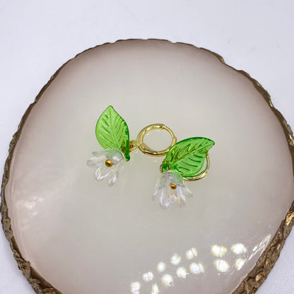 Colourful Flower Tulip Huggie Hoop Earrings