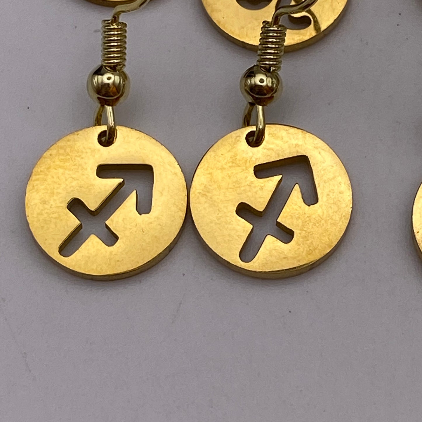 Gold Solid Star Sign Earrings