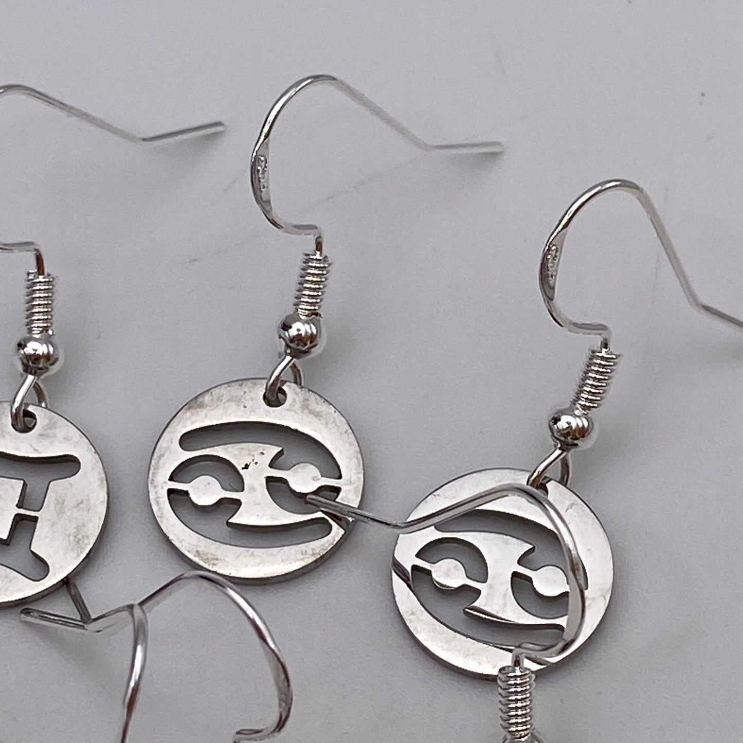 Silver Solid Star Sign Earrings