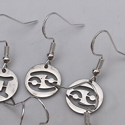 Silver Solid Star Sign Earrings