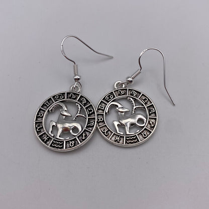 Silver Image Star Sign Earrings