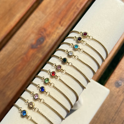 Gold Birthstones Bracelet