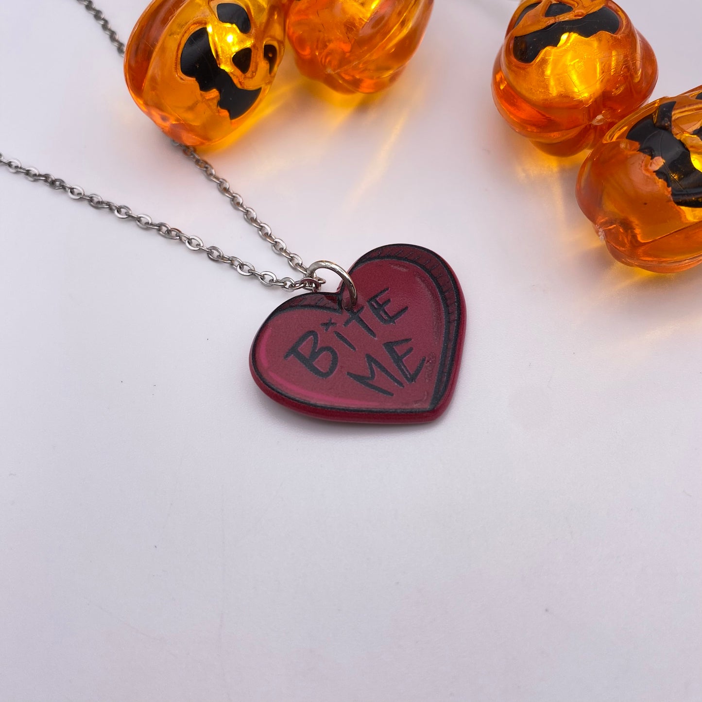 ‘Bite Me’ Heart Necklace