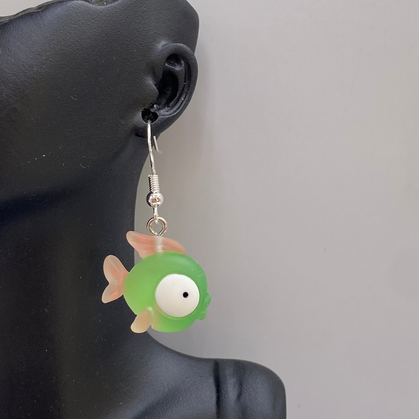 Green Big Eye Fish Earrings