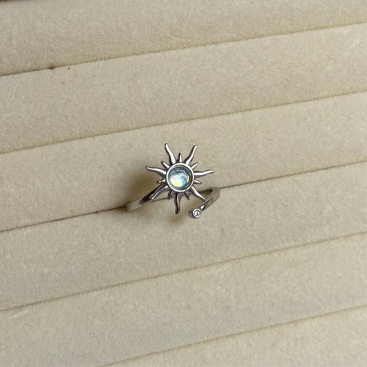 Anxiety Fidget Ring Engraved Sun