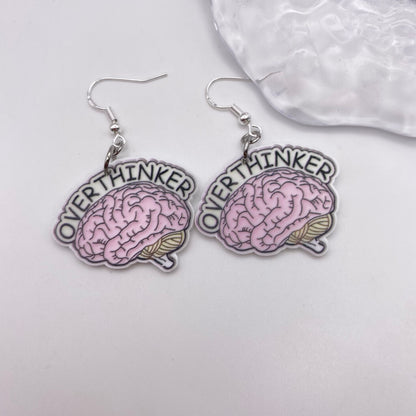 ‘Overthinker’ Brain Mind Earrings