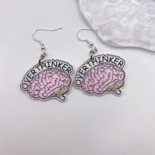 ‘Overthinker’ Brain Mind Earrings