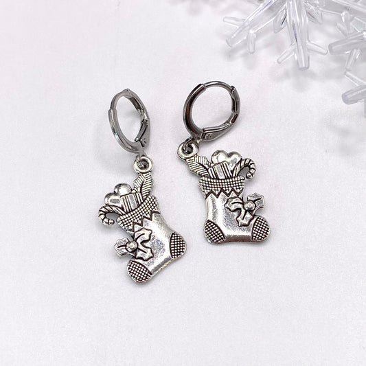 Stocking Huggie Hoop Earrings