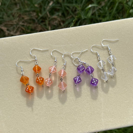 Double Dangly Dice Drop Earrings