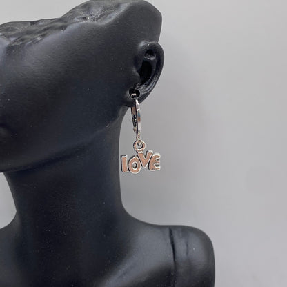 ‘Love’ Slogan Huggie Hoop Earrings