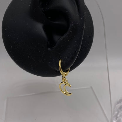 Small Moon Huggie Hoop Earrings