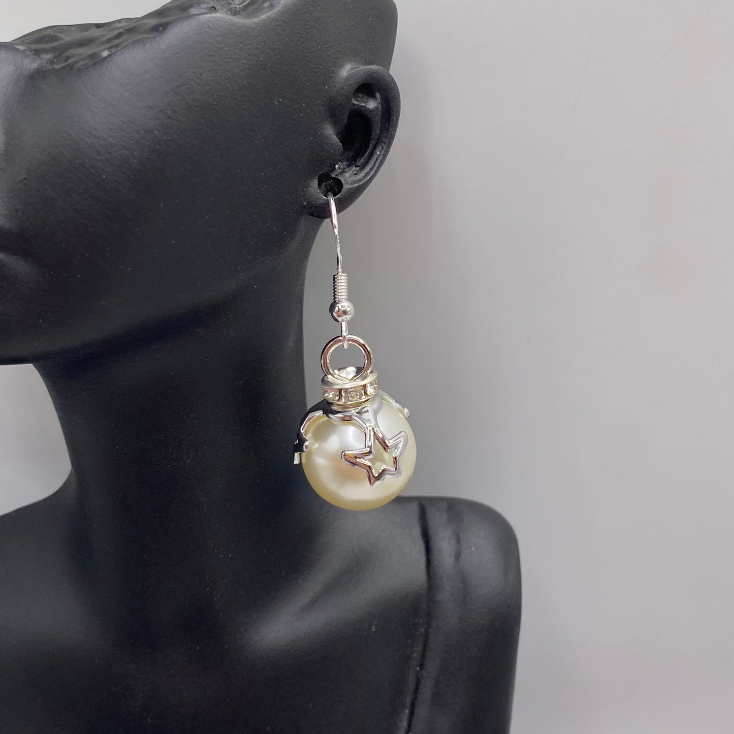 White Bauble Earrings