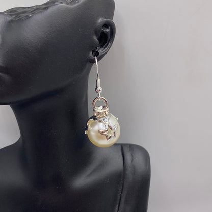 White Bauble Earrings