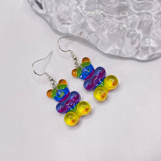 Rainbow Gummy Bear Earrings