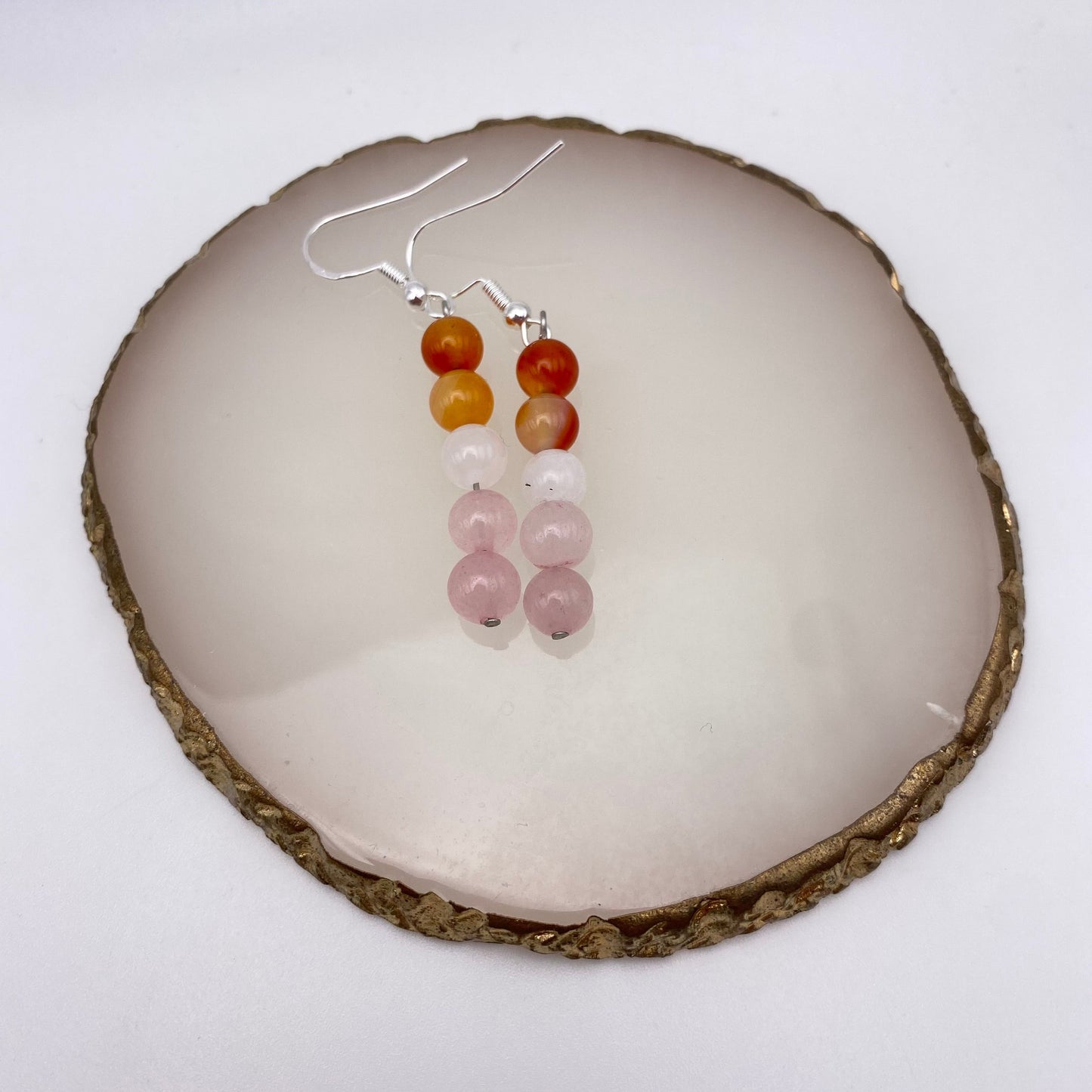 Round Rainbow Crystal Earrings