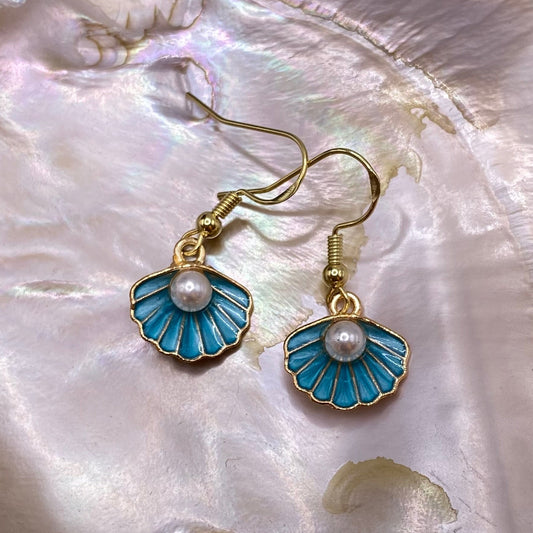 Blue Shell Earrings