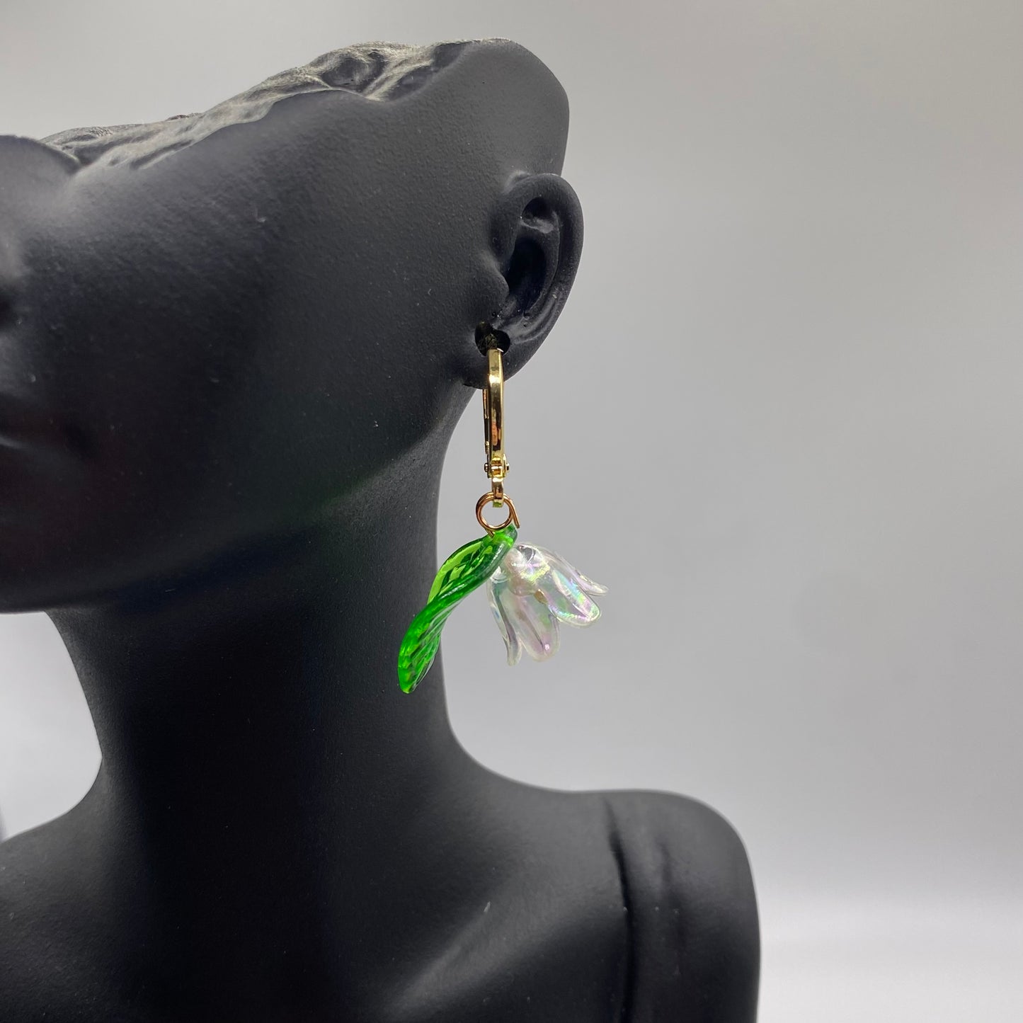 Colourful Flower Tulip Huggie Hoop Earrings
