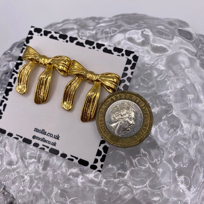 Bow Ribbon Stud Earrings