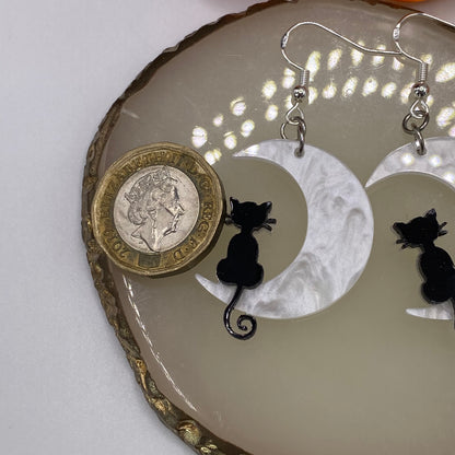 Moon Cat Earrings