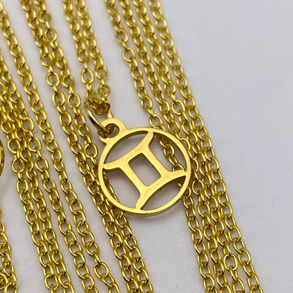 Gold Hollow Star Sign Necklaces