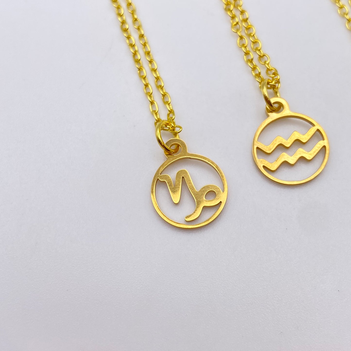 Gold Hollow Star Sign Necklaces