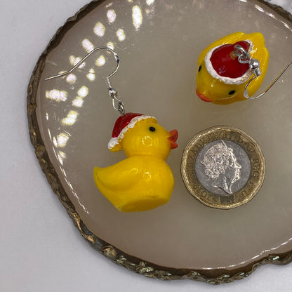 Santa Duck Earrings