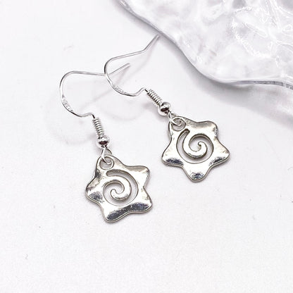 Small Star Rebirth Swirl Symbol Earrings